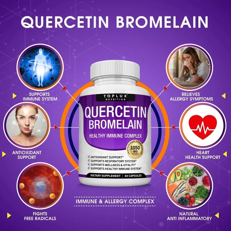 Wellness Quercetin - Capsule di Quercetina e Bromelina, Supporto